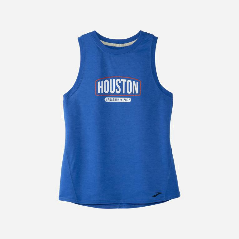 Brooks Houston22 Distance Graphic Hardlooptanktop voor Dames Blauw (ROWUS-6435)